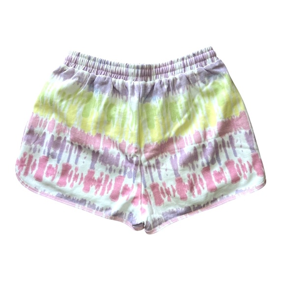 Olivia Rubin Hebe Tie Dye Pastel Drawstring Dolphin Hem Cotton Women's Shorts S - Picture 2 of 5